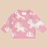 HUXBABY Unicorn Knit Jumper - Bubblegum