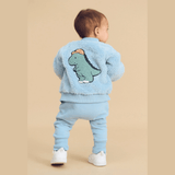 HUXBABY Construction Dino Faux Fur Jacket