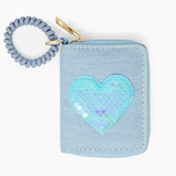 Zomi Gems - Sequin Heart Spiral Strap Wallet