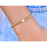 Puravida Happy Face Ball Bead Stretch Bracelet