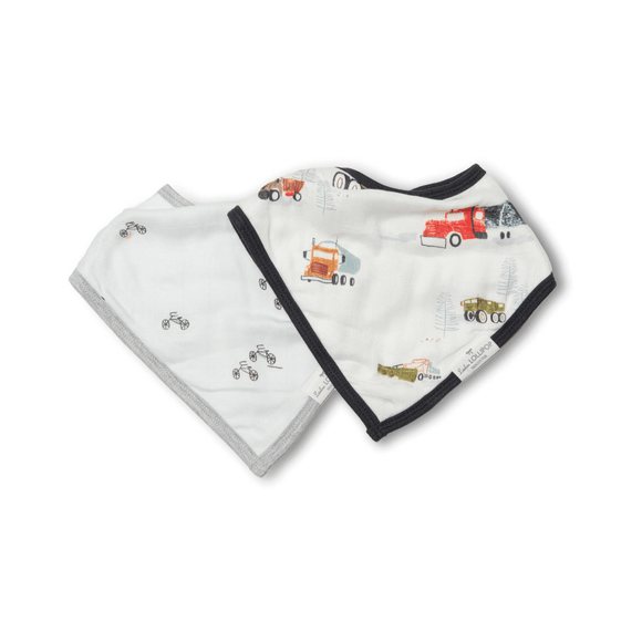 LouLou Lollipop Bandana Bib Set - Happy Trucks