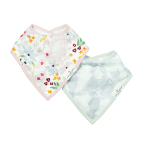 LouLou Lollipop Bandana Bib Set - Shell Floral