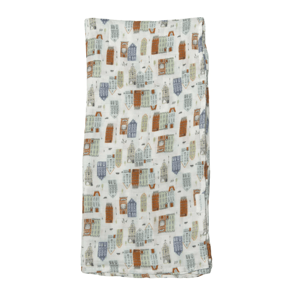 LouLou Lollipop Muslin Swaddle - Home Sweet Home