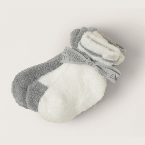 Barefoot Dreams Cozy Chic Lite Infant Sock Set 3 Pack - Moonbeam Pearl