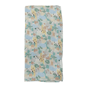 LouLou Lollipop Muslin Swaddle - Animal Puzzle