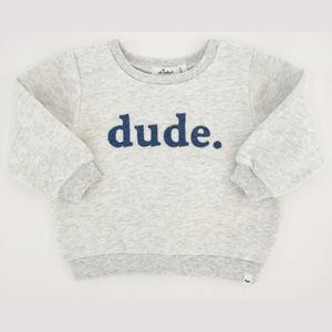 Oh Baby Brooklyn Boxy "dude" Sweater - Heather Gray