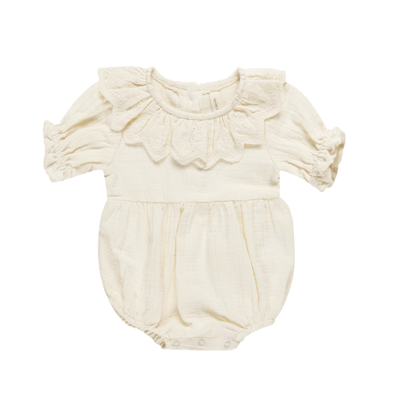 Quincy Mae Collared Romper - Ivory