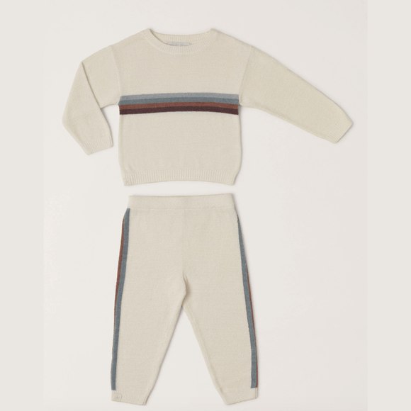 Barefoot Dreams CCUL Baby Multi Stripe Set - Cream Multi