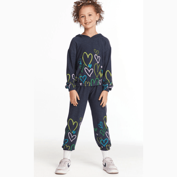 Chaser Colorful Hearts Hoodie & Sweatpants Set - Avalon