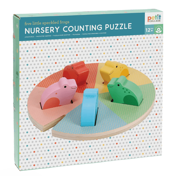 Petit Collage Nursery Counting Puzzle - Five Little Speckled Frogs