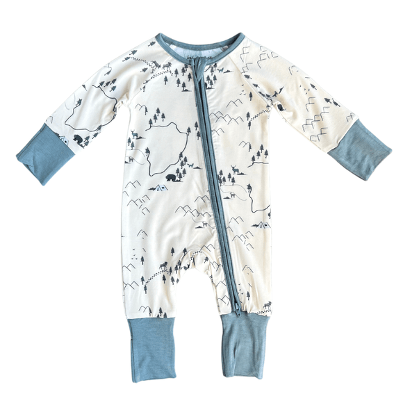 Babysprouts Footless Romper - Woodland Map