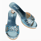 Speedy Monkey Souza Ice Queen High Heel Slipper - Metallic BLUE