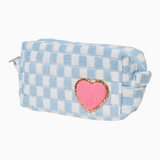 Malibu Sugar Checkered Cosmetic Bag w/ Glitter Chenile Patches