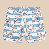 HUXBABY Sailor Pup Rashguard & Swimshort Set - Ecru/Cornflower