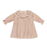 Quincy Mae Velour Baby Dress - Blush