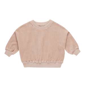 Quincy Mae Velour Relaxed Sweatshirt & Sweatpant Set - Blush