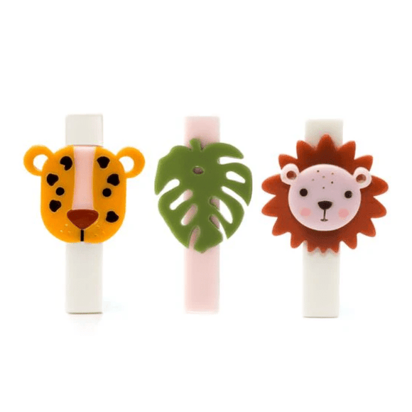 Lilies & Roses - Lion & Leopard Trio Hair Clip Set