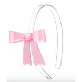 Lilies & Roses Bow French Satin Pink Headband