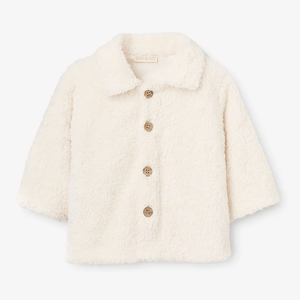 Elegant Baby Whisper White Teddy Sherpa Coat