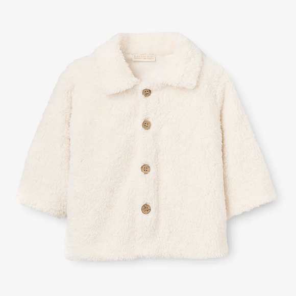 Elegant Baby Whisper White Teddy Sherpa Coat