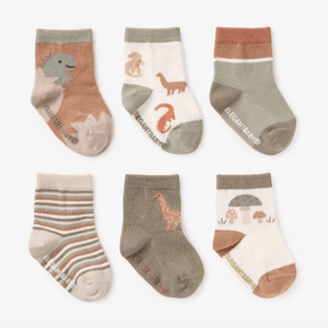 Elegant Baby Dinosaur Socks 6PK 0-12m