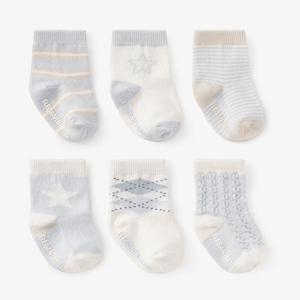 Elegant Baby Classic Blues Socks 6PK 0-12m