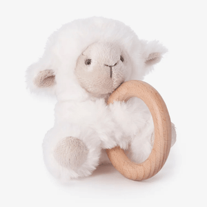 Elegant Baby Huggie Ring Rattle Plush - Lamb