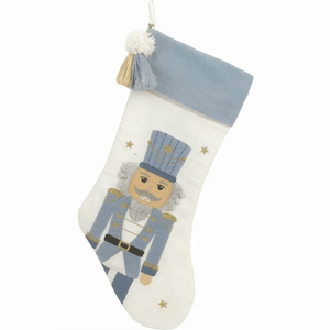 Mon Ami Tasseled Nutcracker Stocking - Winter Blue