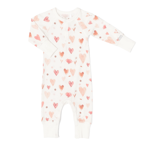 Coccoli Modal Unionsuit - Hearts on Cream