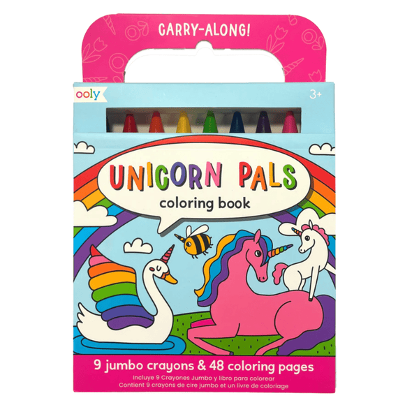 OOLY Carry Along Crayon & Coloring Book Kit - Unicorn Pals