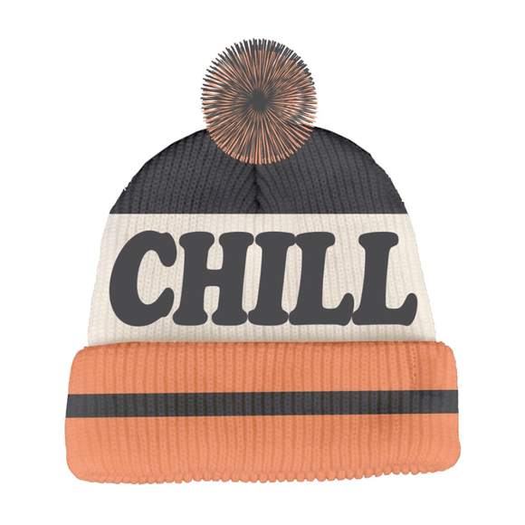 Tiny Whales Chill Beanie Winter Hat - Black/Natural/Coral