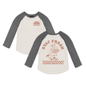 Tiny Whales Stay Fresh Raglan - Natural/Vintage Black