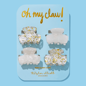 Taylor Elliott Designs Mini Claw Hair Clips - Pearl Confetti