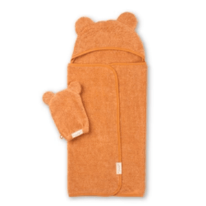 Bella Tunno Hooded Towel & Wash Mitt - Pumpkin