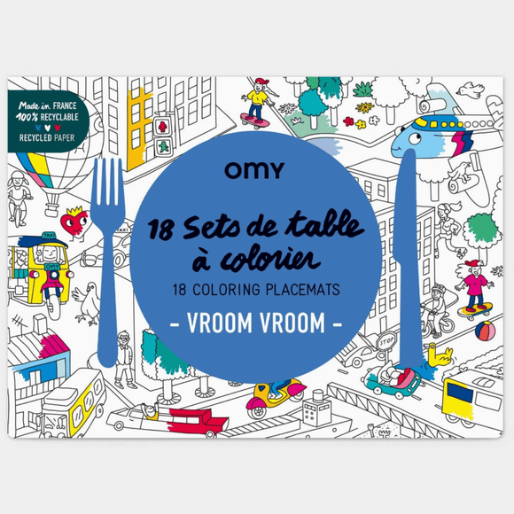 OMY Coloring Placemat - Vroom Vroom