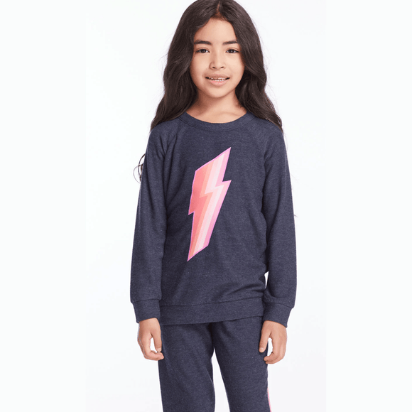 Chaser Multi Bolt Girls Pullover & Sweatpants Set