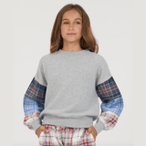 Vintage Havana Triple Plaid LS Crew Neck Sweatshirt