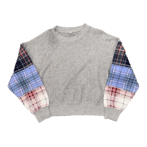 Vintage Havana Triple Plaid LS Crew Neck Sweatshirt