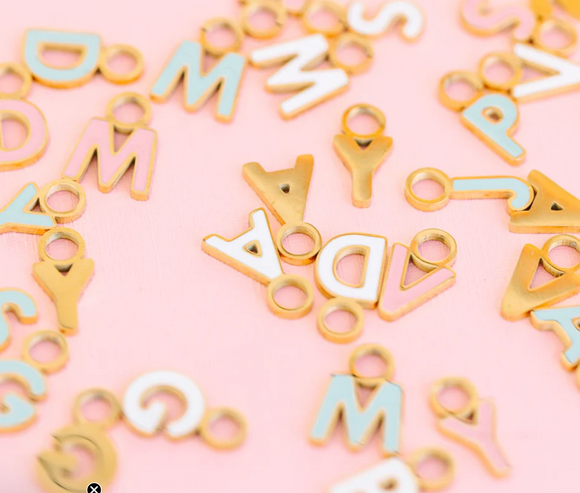 Pierced Alphabet Matching Charms - Cream