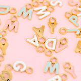 Pierced Alphabet Matching Charms - Blue