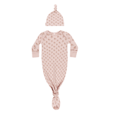 Quincy Mae Knotted Baby Gown & Hat Set (Roses)
