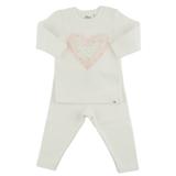 Oh Baby! Ruffle Heart Pink Silver Tulle 2pc Set