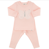 Oh Baby! Butterfly Cream/Pink Silver Tulle 2pc Set