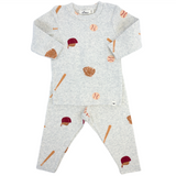 Oh Baby! Baseball Print 2pc Set (Heather Gray)
