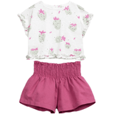 Play Up Printed Jersey Strawberry T-Shirt and Shorts - Big girl