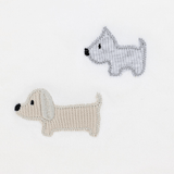 Coton PomPom Footie - Cute Puppies (Ivory)