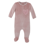 Coton PomPom Footie - Heart Pocket (Vintage Rose)