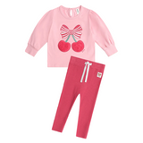 Huxbaby Cherry Pie Puff Sleeve Top & Rib Leggings