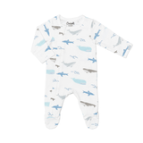Coccoli Modal Zipper Footie (Ocean Life on Cream)