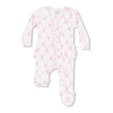 Angel Dear 2 Way Ruffle Zipper Footie (Ribbon Bow Trellis)